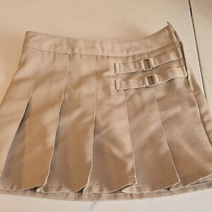 French Toast Tan Pleated Skort